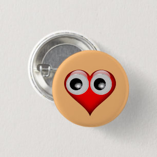 Googly Öga Heart Knapp