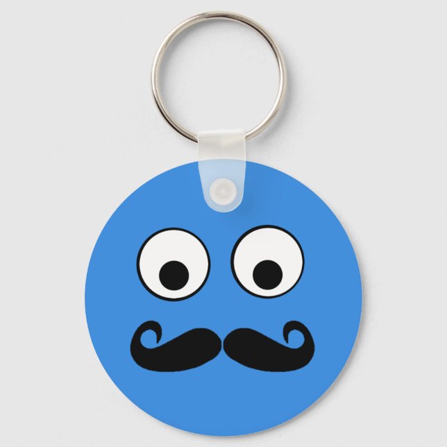 Googly Öga med Mustache Keychain Nyckelring (Framsida)