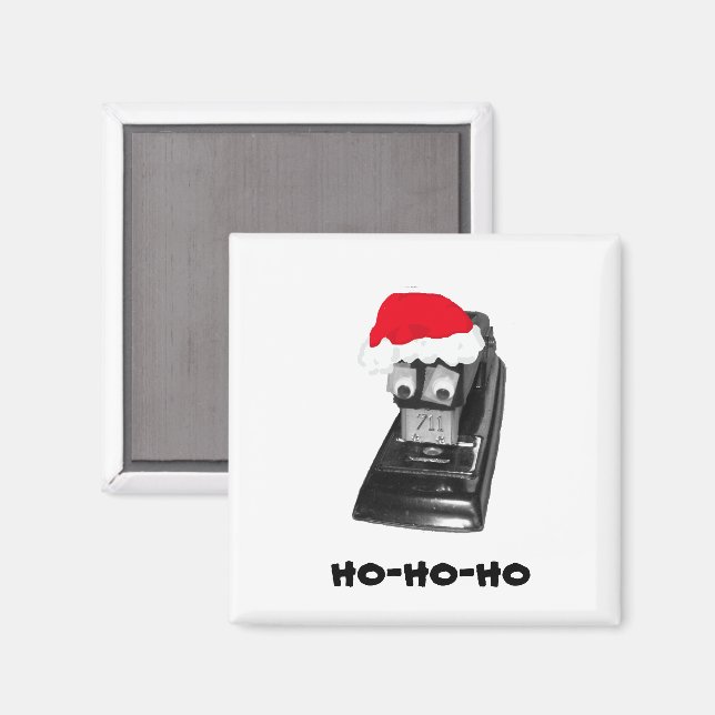 Googlyögd Ho-Ho-Ho Santa Stapler Magnet (Front/Back)