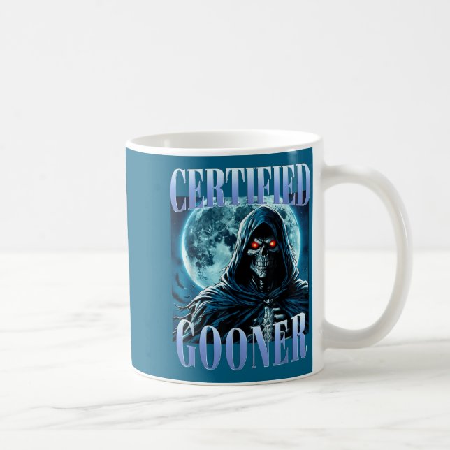 Goon Funny Gooning Meme Skeleton Certified Gooner  Kaffemugg (Höger)