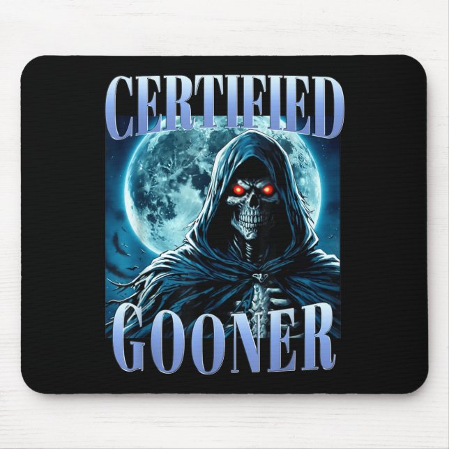 Goon rolig Gooning Meme Skelett Certifierad Gooner Musmatta (Framsidan)