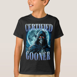 Goon rolig Gooning Meme Skelett Certifierad Gooner T Shirt