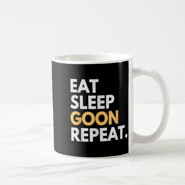 Gooner Roligt Gooning Meme Äta Sova Goon Upprepa  Kaffemugg (Höger)