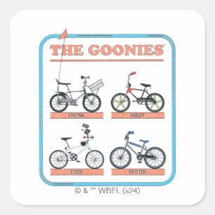Goonies-cykeldiagram Fyrkantigt Klistermärke