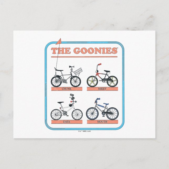 Goonies-cykeldiagram Vykort (Framsida)