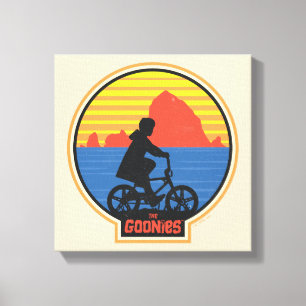 Goonies Retro Mikey Riding Bike Graphic Canvastryck