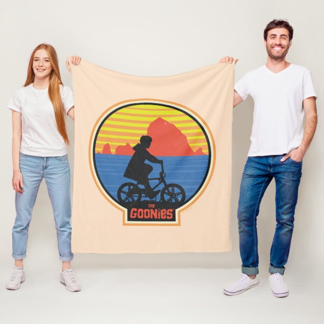 Goonies Retro Mikey Riding Bike Graphic Fleecefilt (På plats)