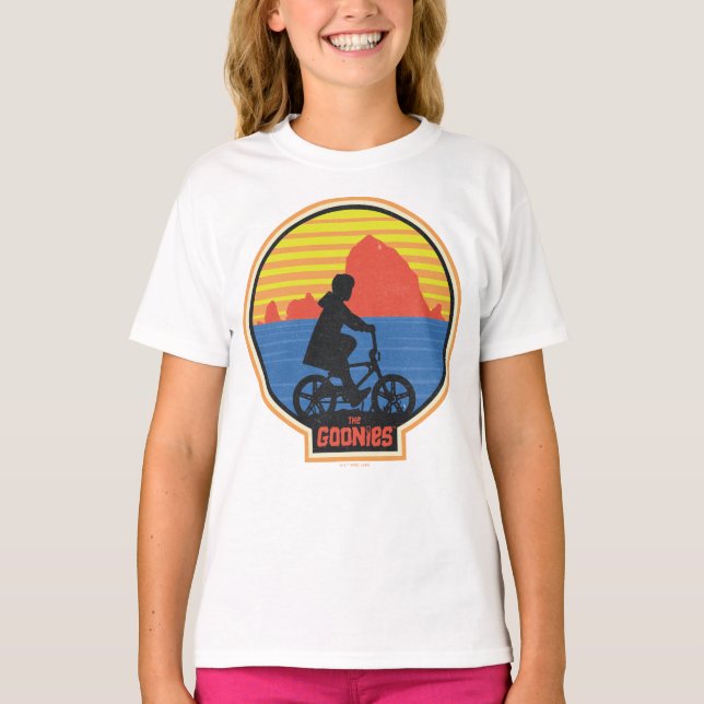 Goonies Retro Mikey Riding Bike Graphic T Shirt (Framsida)