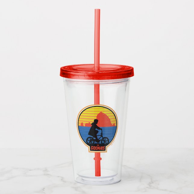 Goonies Retro Mikey Riding Bike Graphic Take Away Mugg (Framsida)