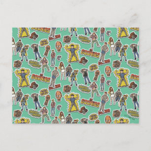 Goonies Retro Sticker Mönster Vykort