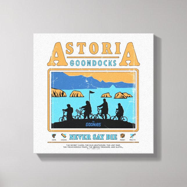 Goonies Silhouettes over Astoria Goondocks Canvastryck (Framsida)