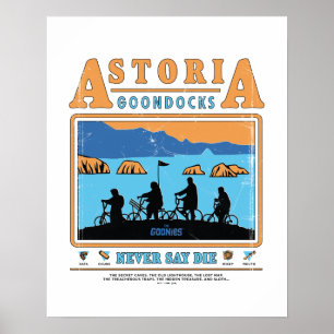 Goonies Silhouettes over Astoria Goondocks Poster