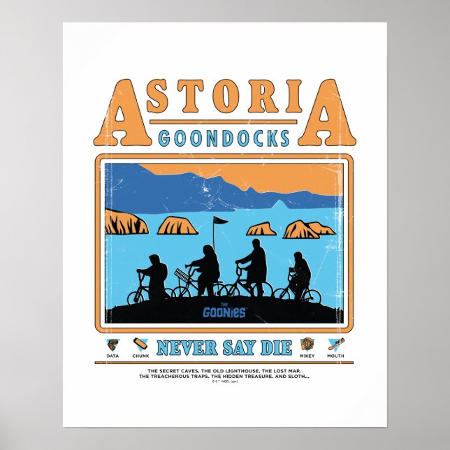 Goonies Silhouettes over Astoria Goondocks Poster (Framsidan)