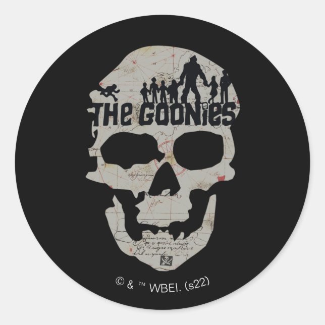 Goonies Skull Silhouette Graphic Runt Klistermärke (Framsida)