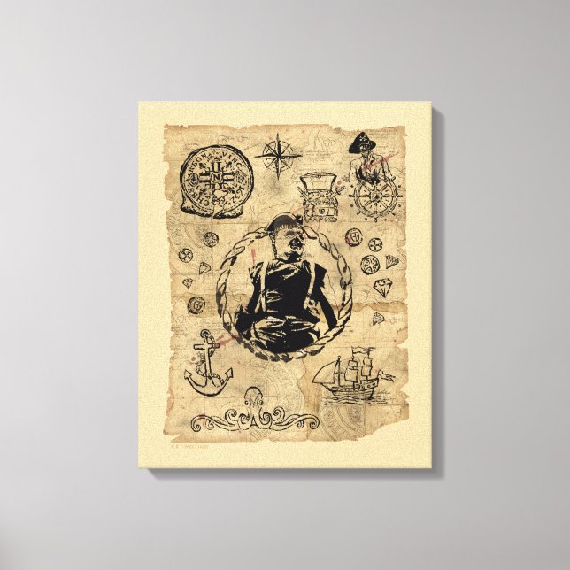 Goonies Sloth Treasure Karta Canvastryck (Framsida)