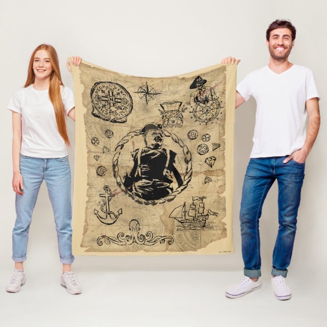 Goonies Sloth Treasure Karta Fleecefilt (På plats)