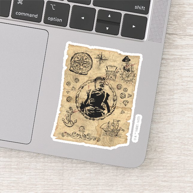 Goonies Sloth Treasure Karta Klistermärken (Detalj)