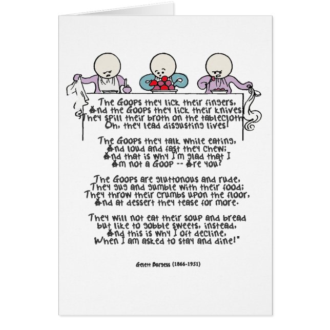 Goopsen slickar de deras fingrar hälsningskort (Framsidan)