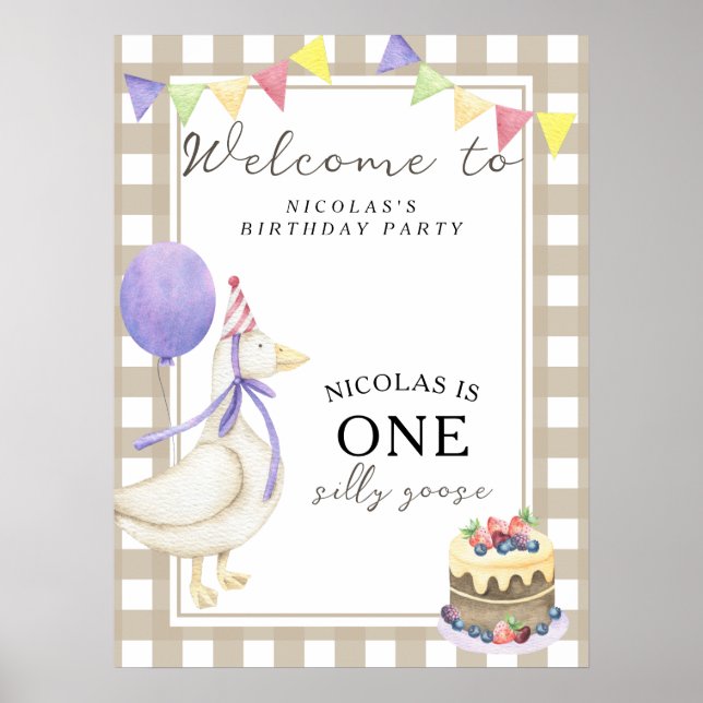 Goose 1:a födelsedagen Party Poster (Framsidan)