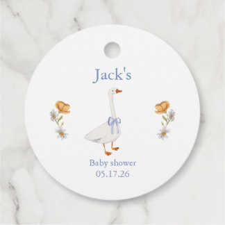 goose baby blue gåvor etiketter