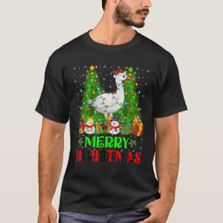 Goose Bird Julgran Ljus Helgdag Santa Goo T Shirt