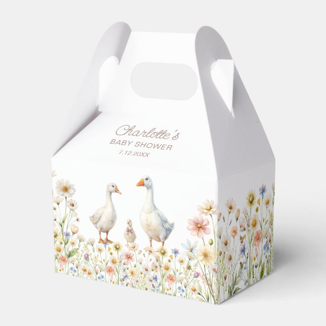 Goose Blommigt Baby Shower Presentaskar (Baksidan Sidan)
