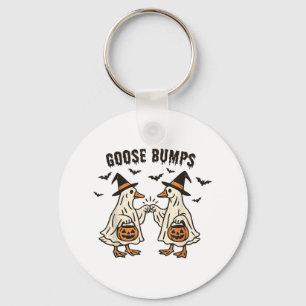 Goose Bumps Halloween Goose Ghost Pumpkin Goose Fi Nyckelring