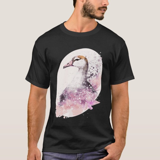 Goose Cherry Blossom Japanese Sakura Goose T Shirt (Framsida)
