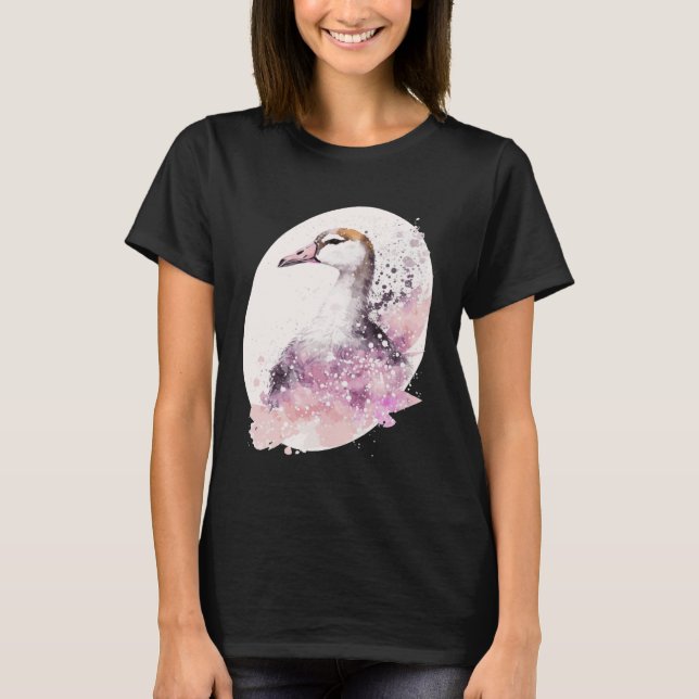 Goose Cherry Blossom Japanese Sakura Goose T Shirt (Framsida)