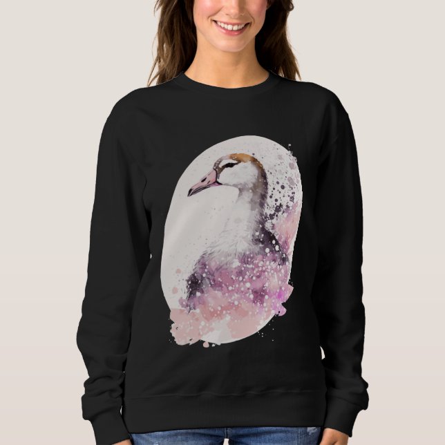 Goose Cherry Blossom Japanese Sakura Goose T Shirt (Framsida)