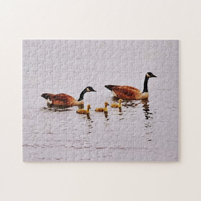 Goose Family of 5 Nature Puzzle Pussel (Horisontell)