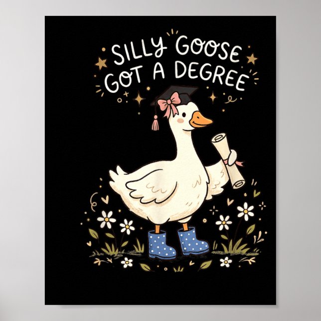 Goose Fickade Att Få En Examen Rolig Examen Poster (Framsidan)