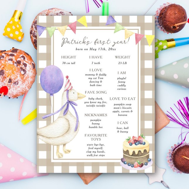 Goose First Birthday Milestone Birthday Poster (Skapare uppladdad)