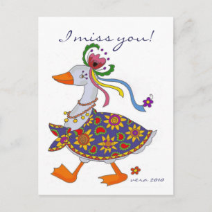 Goose går ut ukrainsk folkart vykort