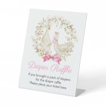 Goose Girl WandeWildblommor Diaper Raffle Sign