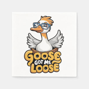 Goose Har mig Loose Tee - Lönt Goose med glasögon Pappersservett
