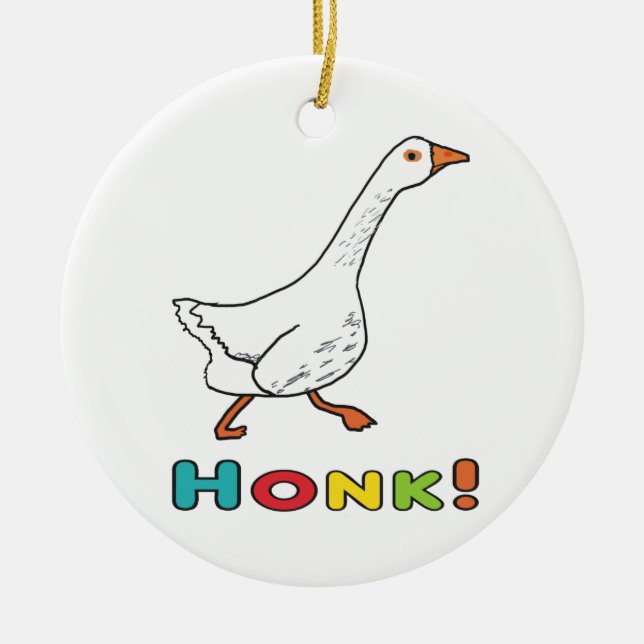 Goose Honk Julgransprydnad Keramik (Framsidan)