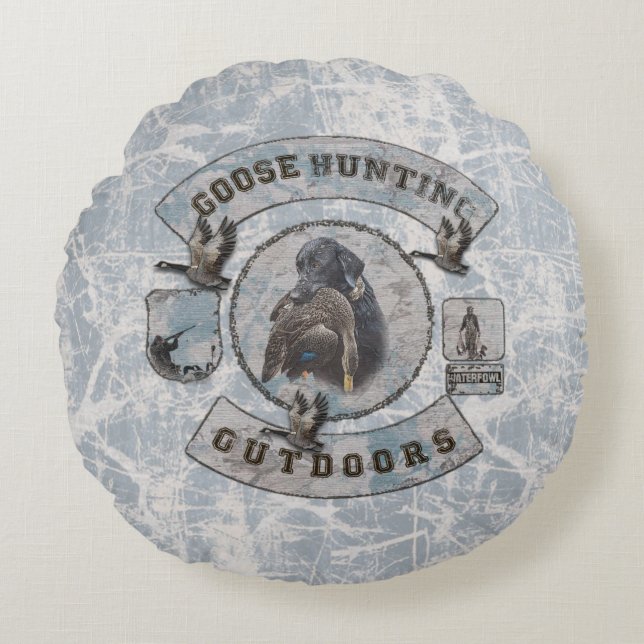 Goose Hunting Coffee Mugg Flask Square Thro Rund Kudde (Framsidan)