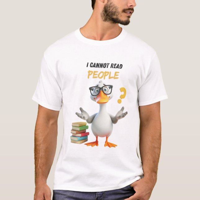 Goose kan inte läsa människor, söt design t shirt (Framsida)