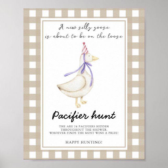 Goose - nappar jagar babyduschspel poster (Framsidan)