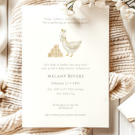 Goose Nest Neutral Baby Shower Invitation Inbjudningar