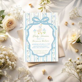 Goose nursery rhymes baby shower inbjudningar