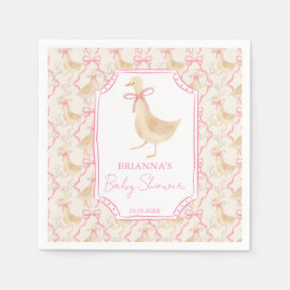 Goose nursery rhymes baby shower monogrammed pappersservett