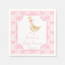 Goose nursery rhymes baby shower pink personalized pappersservett
