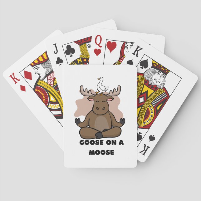 Goose på en moose Animal Funny Casinokort (Baksidan)