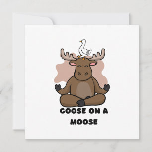 Goose på en moose Animal Funny Inbjudningar
