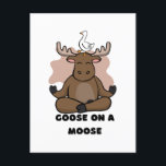 Goose på en moose Animal Funny Vykort<br><div class="desc">Goose på en moose Animal Funny</div>