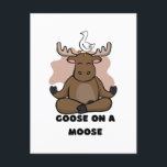 Goose på en moose Animal Funny Vykort<br><div class="desc">Goose på en moose Animal Funny</div>