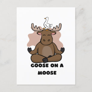Goose på en moose Animal Funny Vykort
