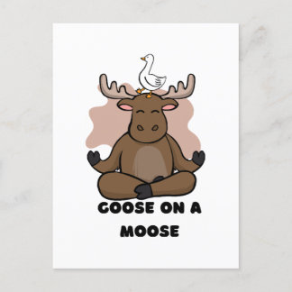 Goose på en moose Animal Funny Vykort